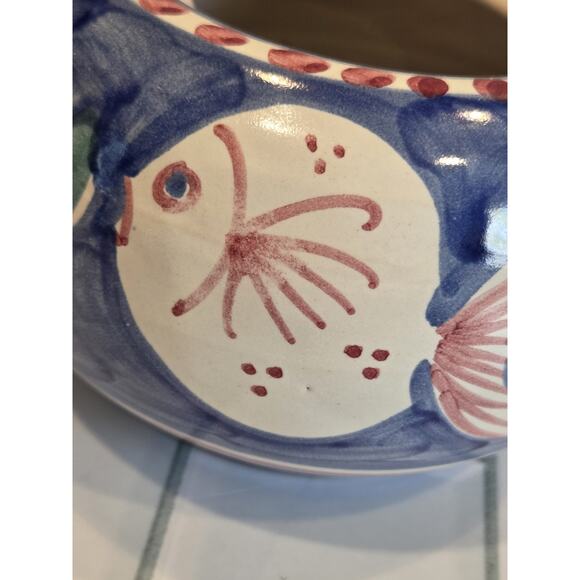 Vietri Solimene FISH Sugar Bowl w/ Lid Blue Campagna Italy Italian Pottery EUC - Picture 10 of 12